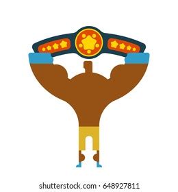 Champion Boxer Winner Hands Winning Tournament Stock Vector Royalty