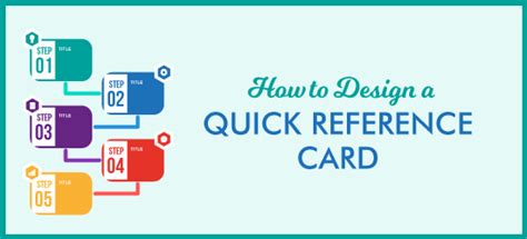 How To Design A Quick Reference Card