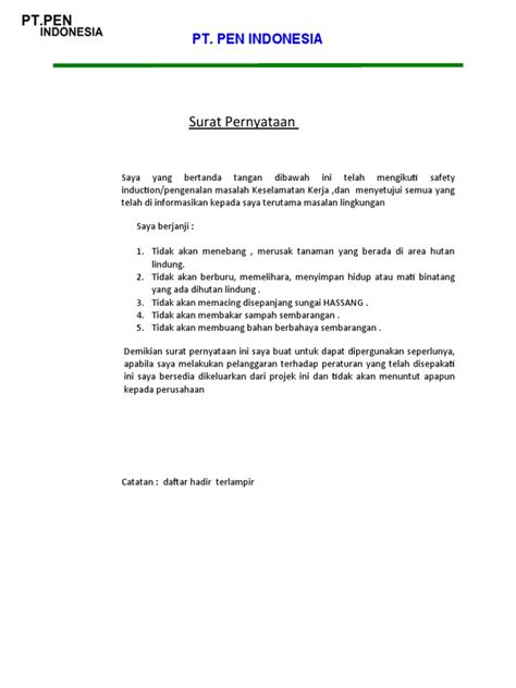 Surat Kesepakatan Kerja Pdf