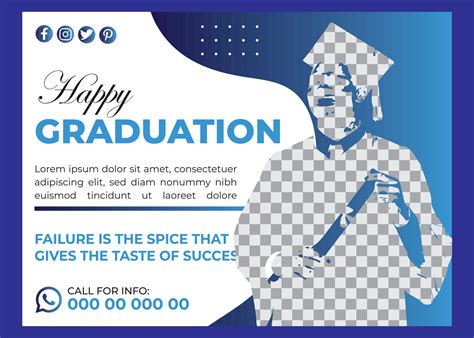 Happy Graduation Horizontal Flyer Template Design 21391341 Vector Art