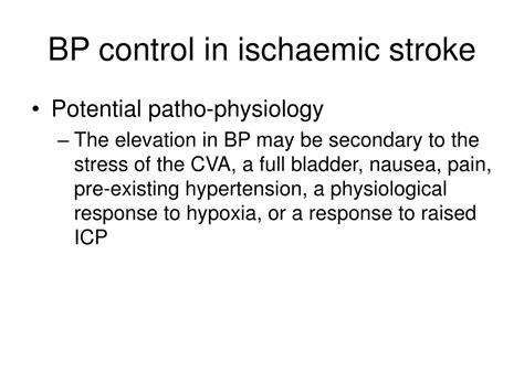 Ppt Blood Pressure Management In Acute Stroke Powerpoint Presentation