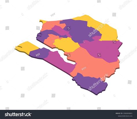 Senegal Political Map Administrative Divisions Regions Stock Vector ...