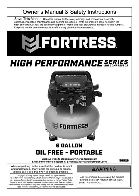 Fortress 56829 6 Gallon 175 PSI High Performance Hand Carry Jobsite Air