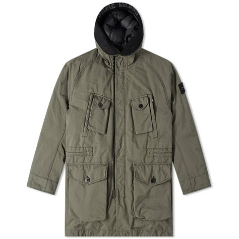 Stone Island David Tc Long Parka Olive End Us