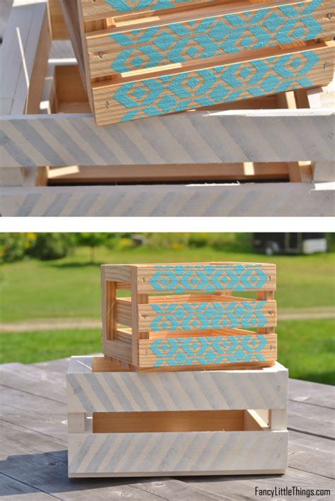 2 Diy Painted Wooden Crates