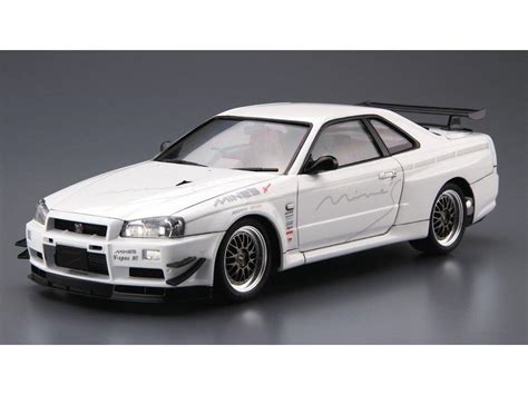 Aoshima Nissan Mine s BNR34 Skyline GT R 02 1 24 05986 žema