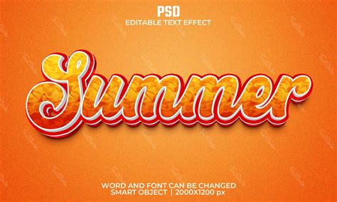 Summer Text Effect Photoshop Premium Psd File