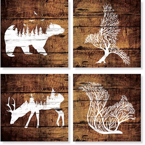 Carson Home Accents Tree Animal Square House Coaster Set Fitzulas