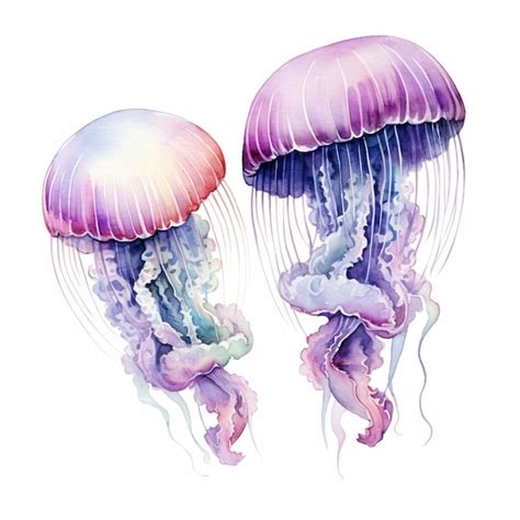 Premium Photo There Are Two Jellyfishs That Are Floating In The Water