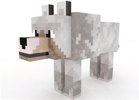 Minecraft Wolf 3d Model Obj Kjarunner