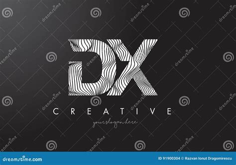 Buchstabe Logo DX D X Mit Zebra Linien Beschaffenheits Design Vektor