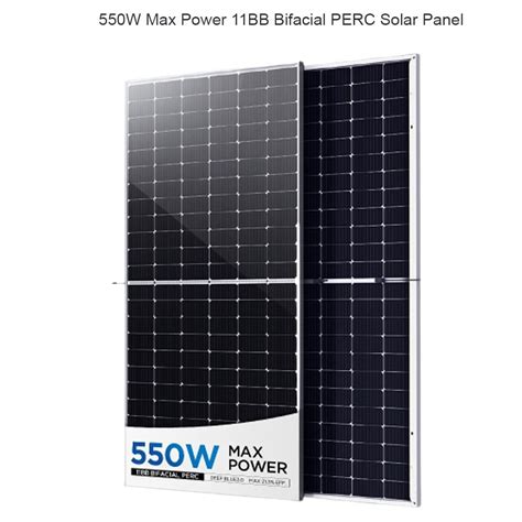 Monocrystalline 550W Max Power 11BB Bifacial PERC Solar Panel At Rs