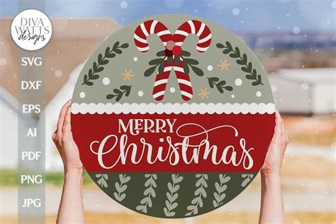 Merry Christmas Svg Christmas Door Hanger Svg