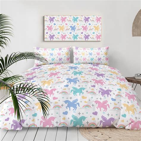 Pastel Rainbow Unicorn Bedding Sets Unilovers