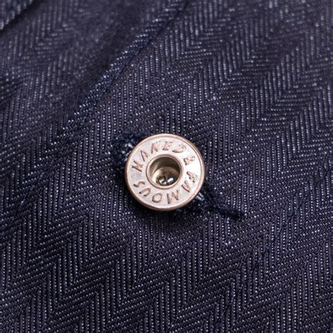 Naked And Famous Chore Coat Herringbone Denim Oz Indigo
