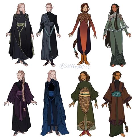 Six Different Types Of Women Dressed In Medieval Clothing