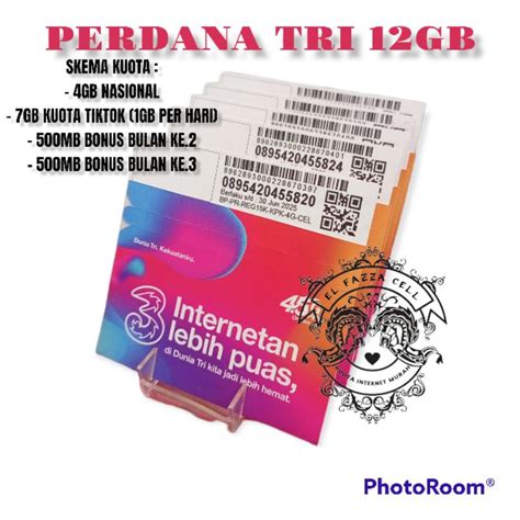 Jual KARTU PERDANA TRI 12GB NASIONAL Shopee Indonesia