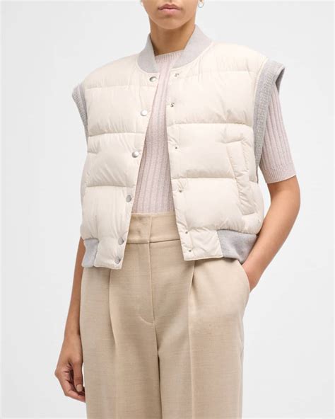 Peserico Chain Trim Puffer Vest Neiman Marcus