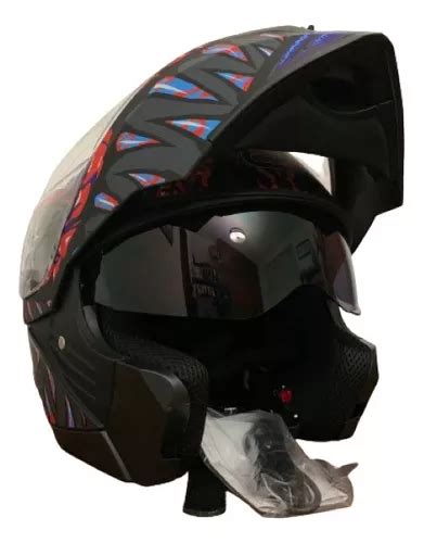 Casco Roda Luminar Azul Rojo Mate Conde Con Led Abatible Env O Gratis