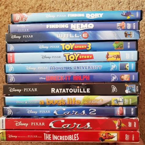 Disney Pixar Dvd Lot Movies Toy Story Cars Bugs Life Incredibles