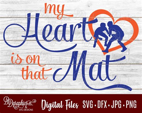 Heart Is On That Wrestling Mat SVG Wrestling SVG Wrestle Etsy