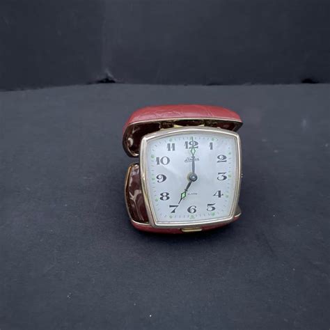 Vintage Linden Travel Alarm Clock In Leather Case Chairish