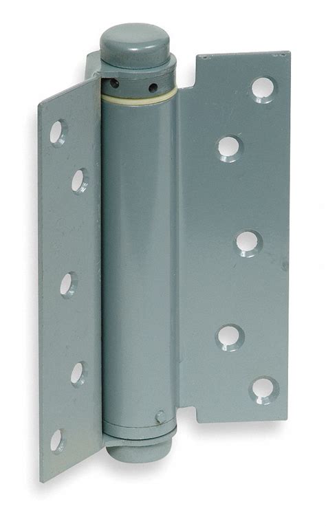 Grainger Approved Spring Hinge With Holes Gray Enamel Finish Square Corners 6 In X 2 14 In