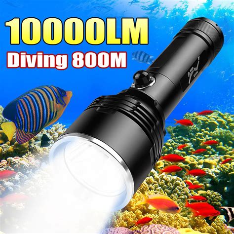 XHP199 10000LM Professional Diving Flashlight High Power LED