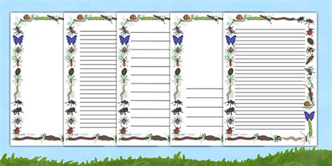 Free Minibeast A4 Page Borders Teacher Made