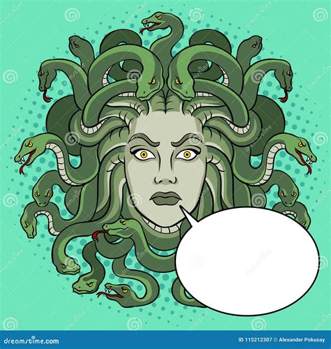 Vector Griego Del Arte Pop De La Criatura Del Mito De La Medusa Ilustración Del Vector