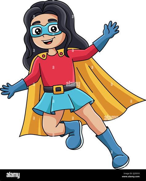 Superhéroe Chica Cartoon Color Clipart Imagen Vector De Stock Alamy