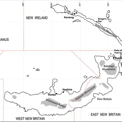 The Bismarck Archipelago Papua New Guinea Showing All Main Islands