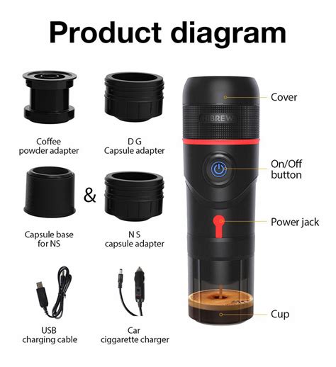 HiBREW H4 Portable Espresso Coffee Machine for Car & Home