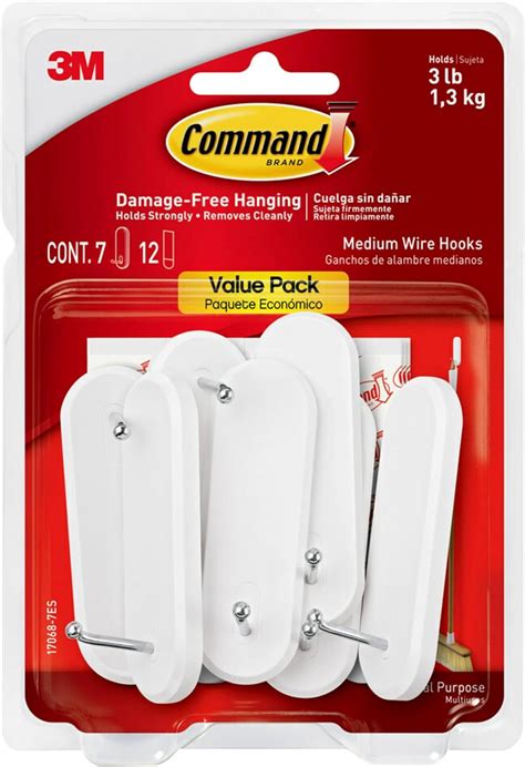 Command Wire Hooks Value Pack Medium White 7 Hooks 17068 7ES