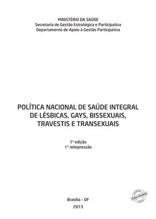 Pol Tica Nacional De Sa De Lgbt Pdf