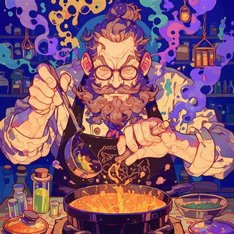 Eccentric Scientist In Laboratory Stock Illustration Illustration Of