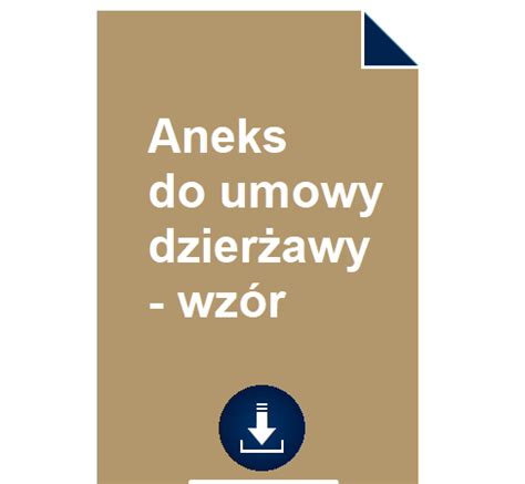 Aneks do umowy dzierżawy wzór POBIERZ