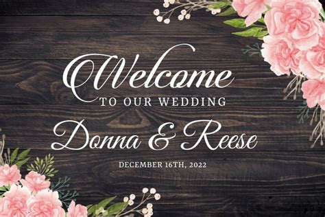 Floral Wedding Welcome Sign Template Postermywall