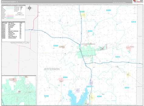 Jefferson County Il Wall Map Premium Style By Marketmaps Mapsales