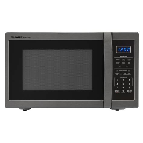 Sharp 1.4-cu ft 1100-Watt Countertop Microwave (Black Stainless Steel ...