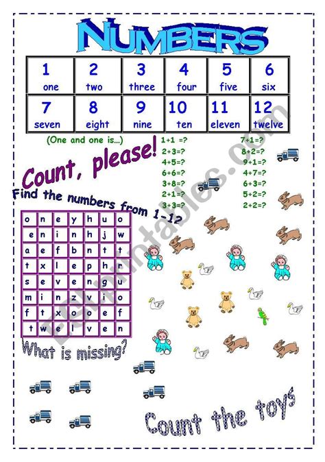 Numbers Esl Worksheet By Anutka