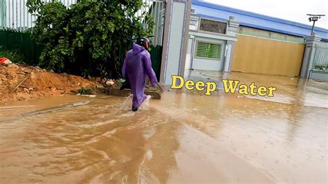 Culvert Unclogging With Debris Stuck In Drain Unclogging By Man Youtube