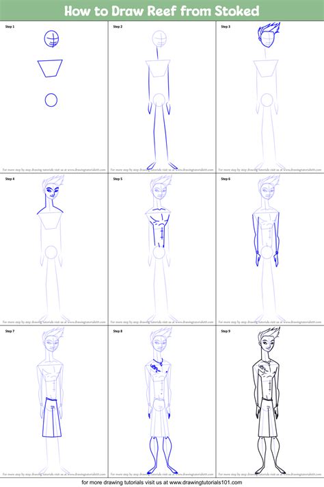 How To Draw Reef From Stoked Stoked Step By Step