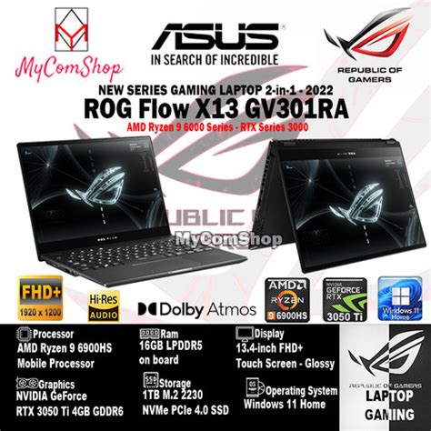 Jual ASUS ROG FLOW X13 GV301RE RYZEN 9 6900HS 16GB RAM 1TB SSD RTX 3050