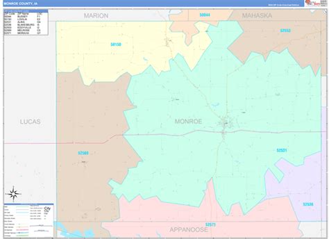 Monroe County Ia Wall Map Color Cast Style By Marketmaps Mapsales