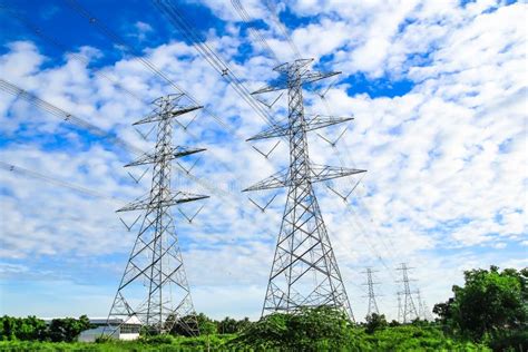 Electricity High Voltage Power Pylon Stock Photo Image Of Electricity