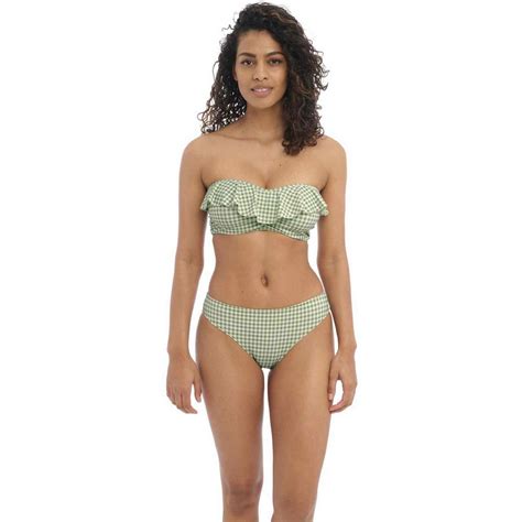 Culotte De Bain Verte Check In En Nylon Freya Maillots Fitancy