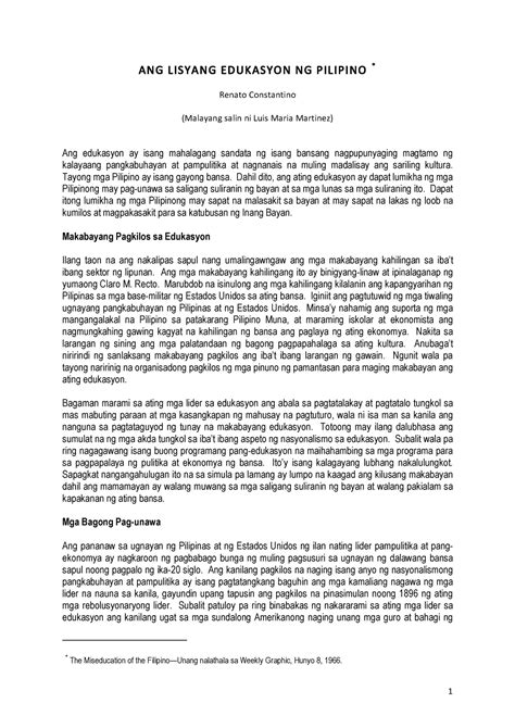 Ang Lisyang Edukasyon Ng Pilipino Ang Lisyang Edukasyon Ng Pilipino