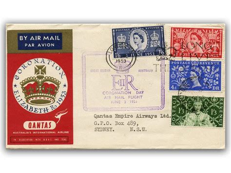 1953 Coronation Long Live The Queen Slogan Qantas Full Set