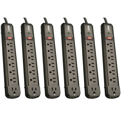 6 Pack Tripp Lite Tlp74rb 7 Outlet Surge Protector